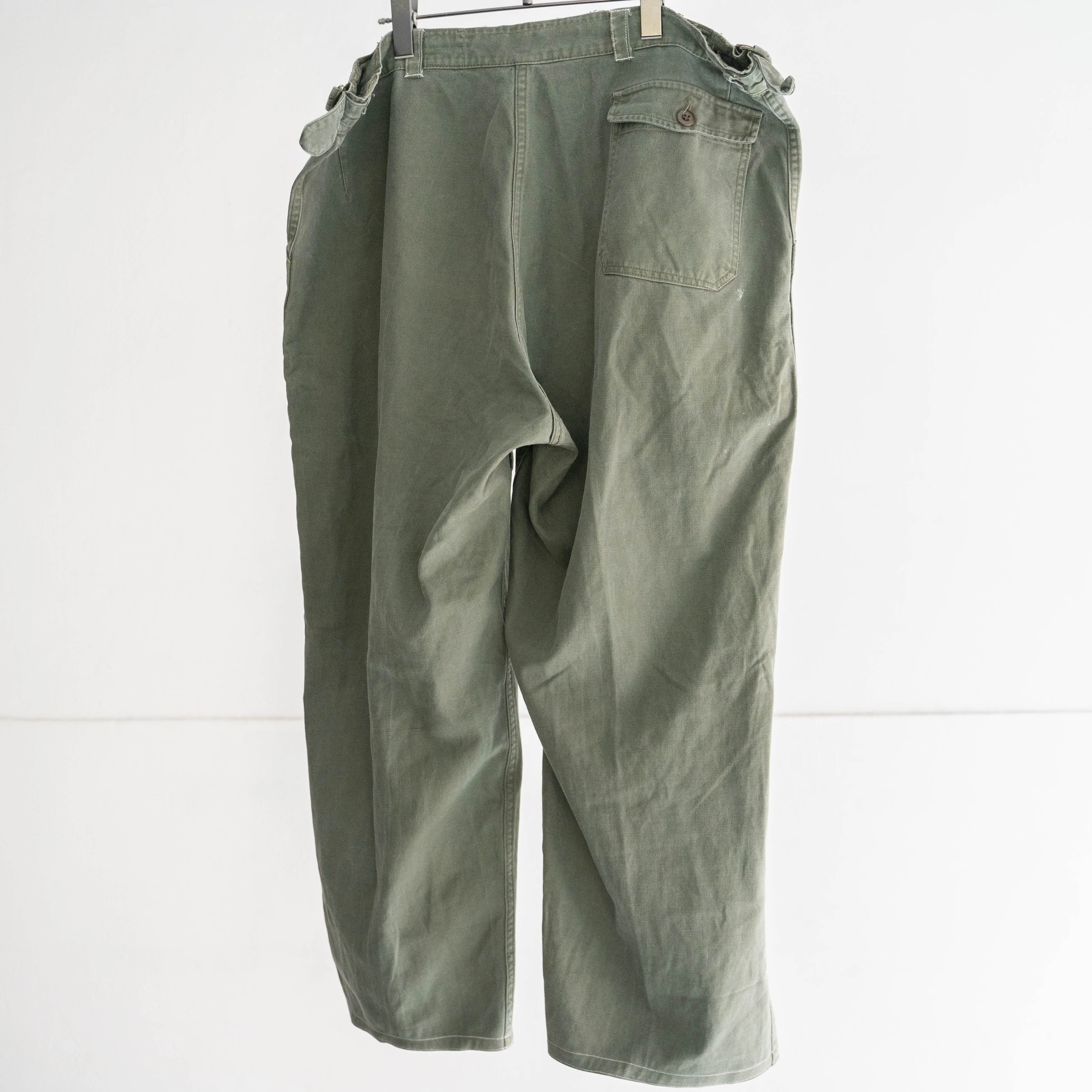 1950-60s French military mechanic work pants 'belt loop remake'