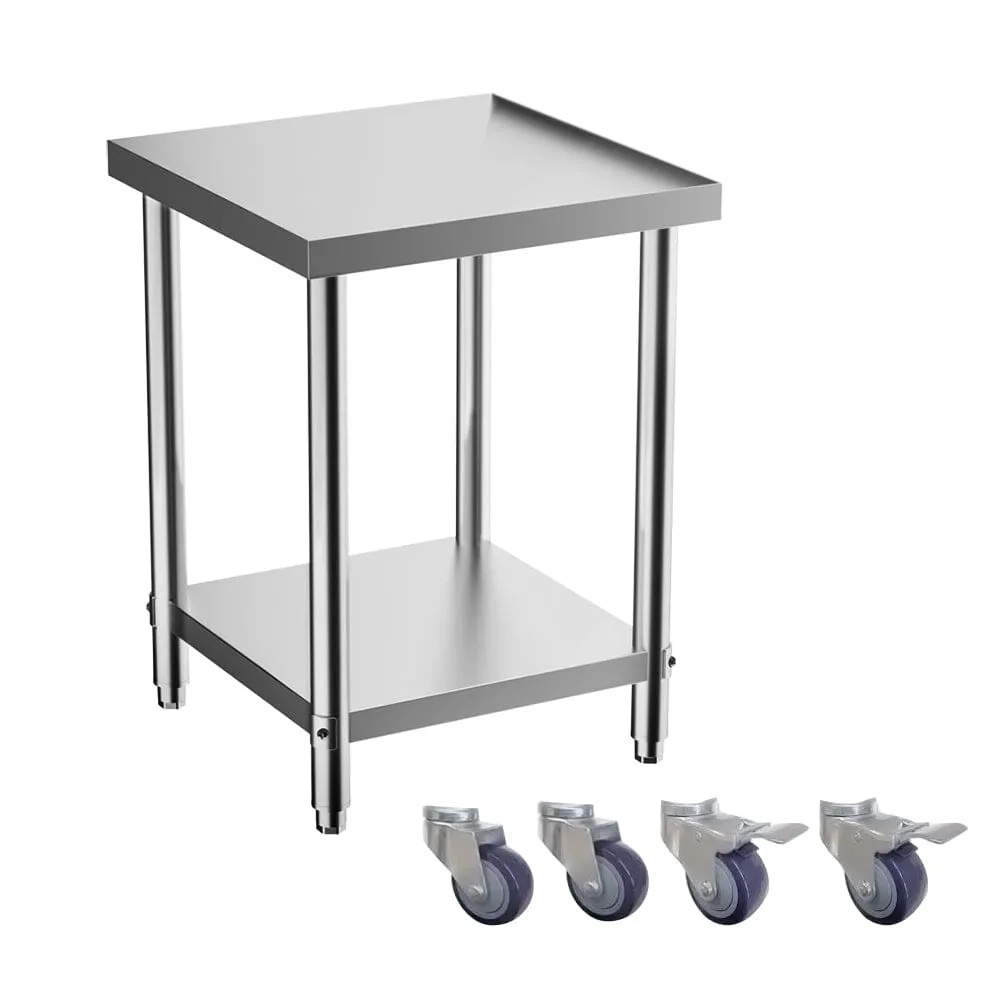 2 Tier Commercial Kitchen Prep and Work Stainless Steel Table