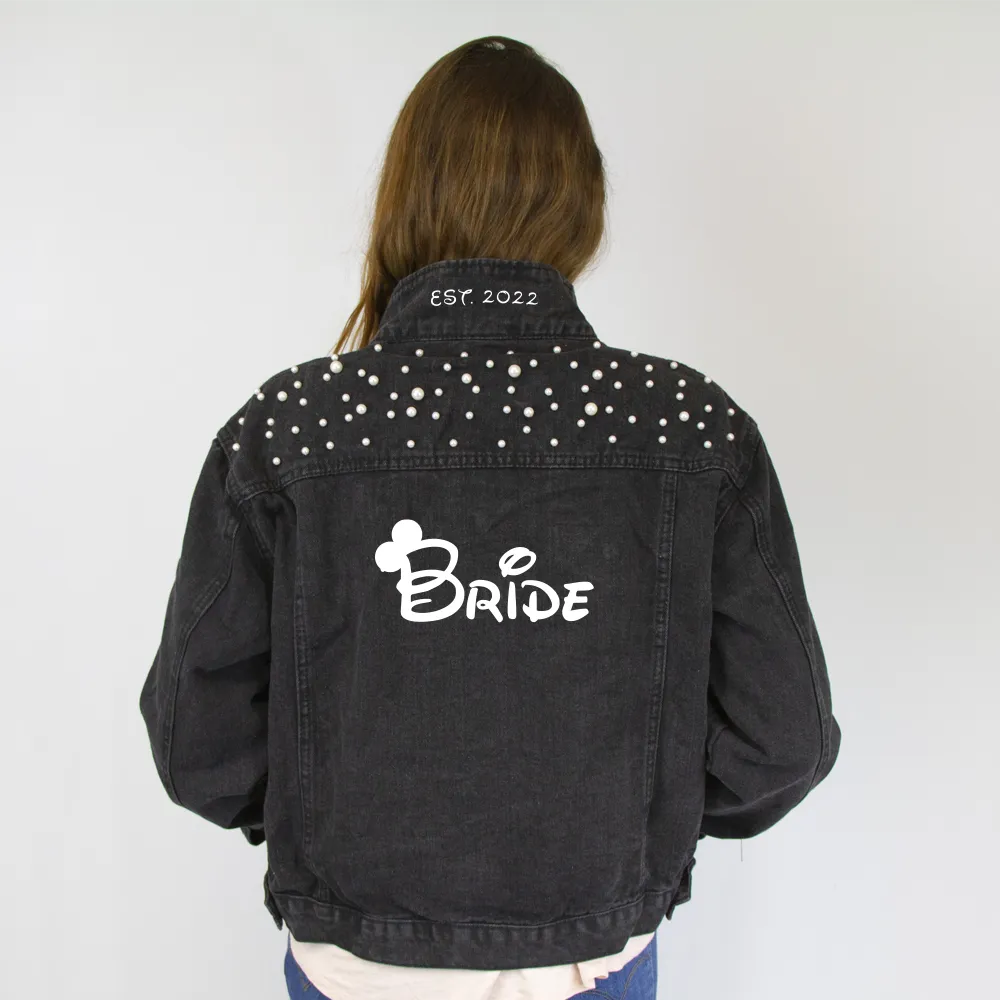 (Black Pearl) Bride Style  Denim Jacket