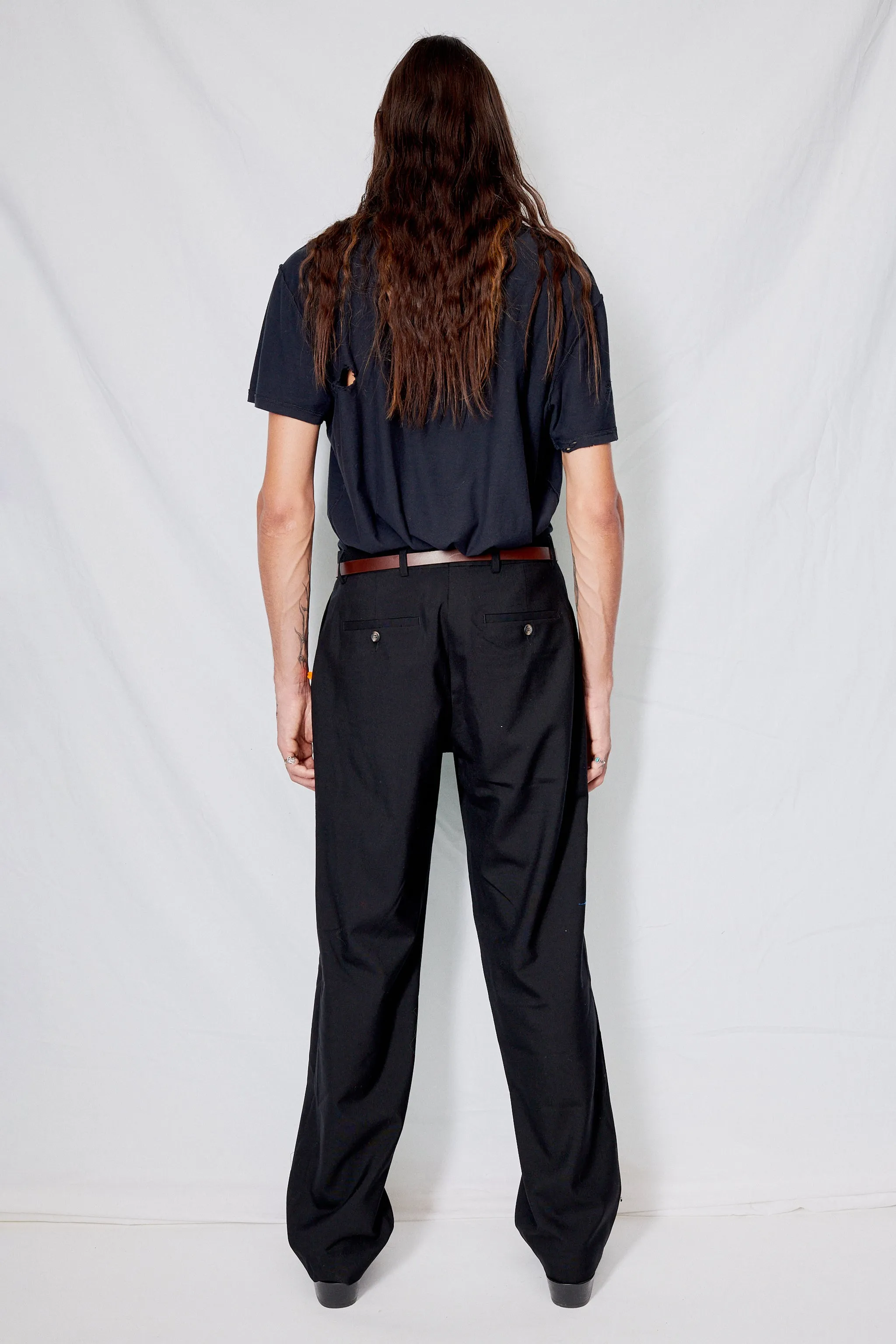 Black Suiting Straight Leg Trouser