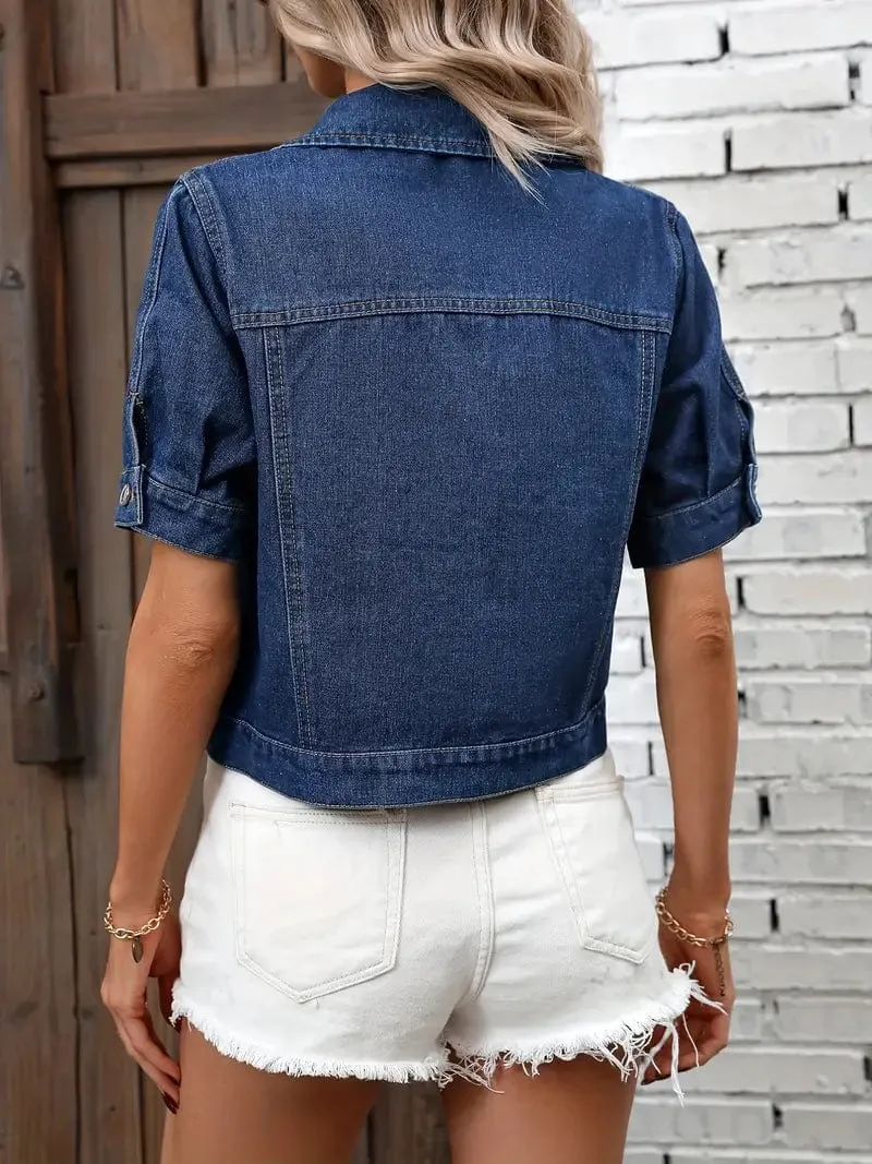 Button Front Denim Vest