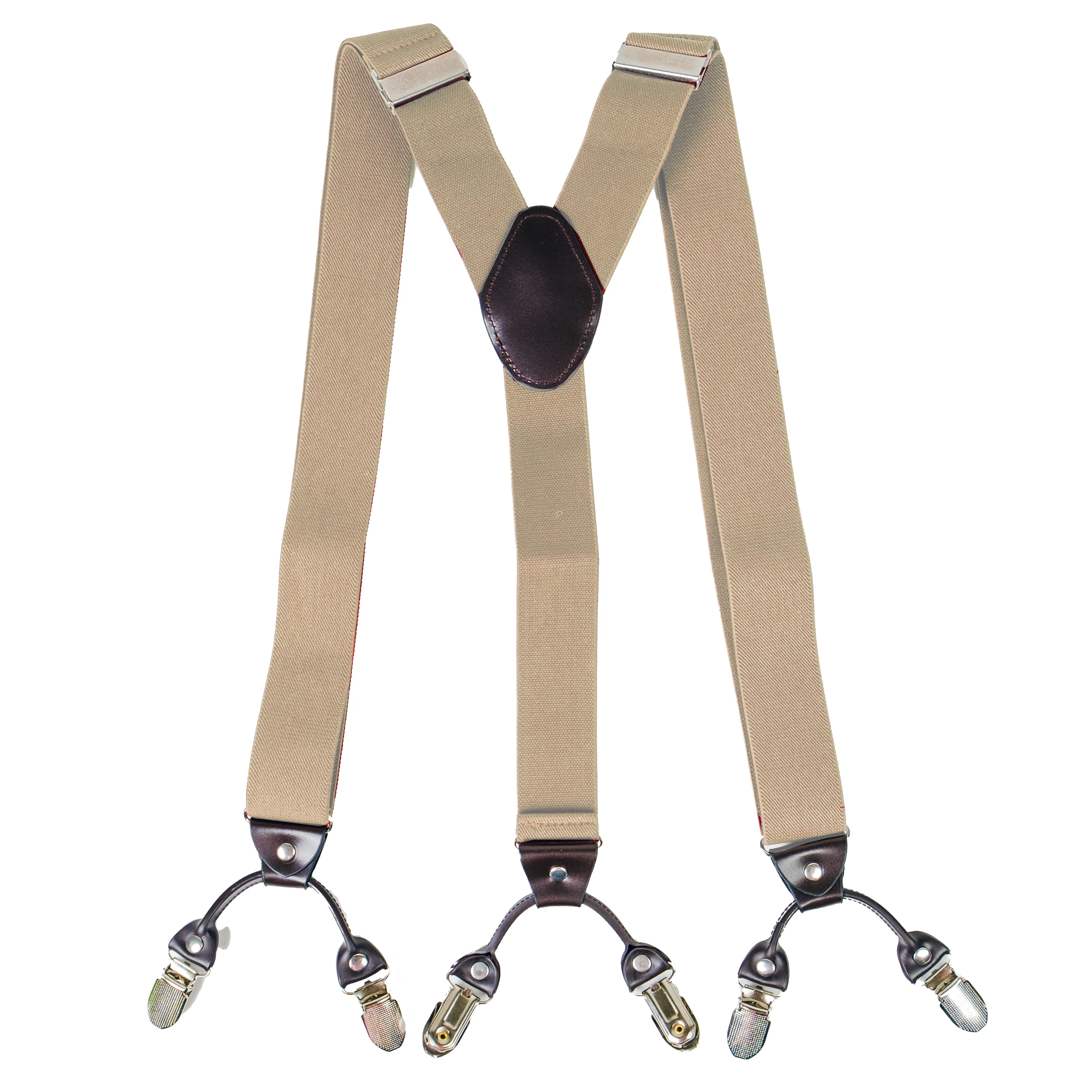 Chokore Stretchy Y-shaped Suspenders with 6-clips (Beige)