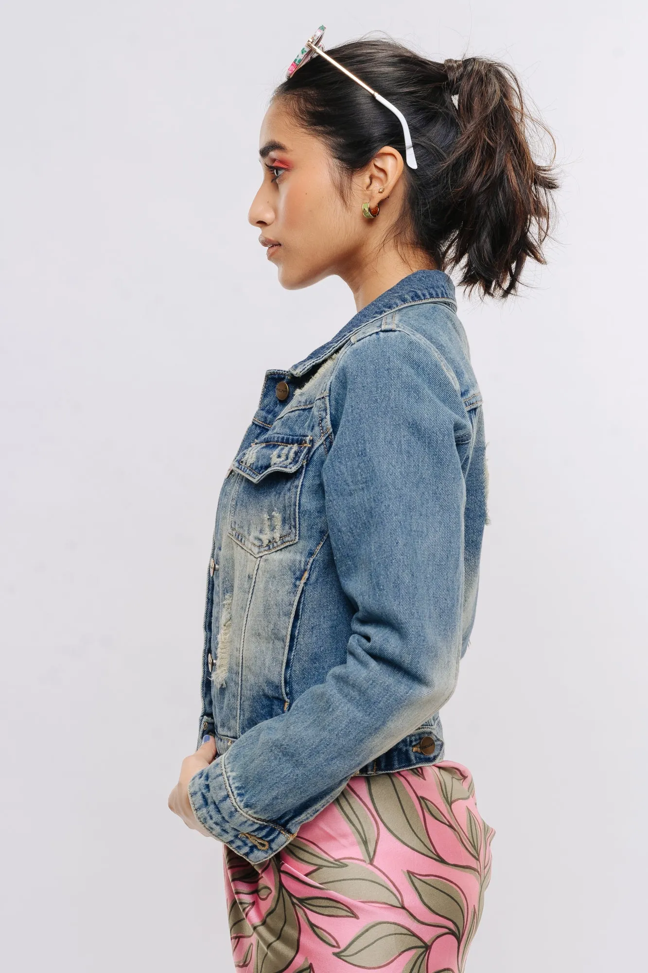 Classic Ripped Indigo Denim Jacket