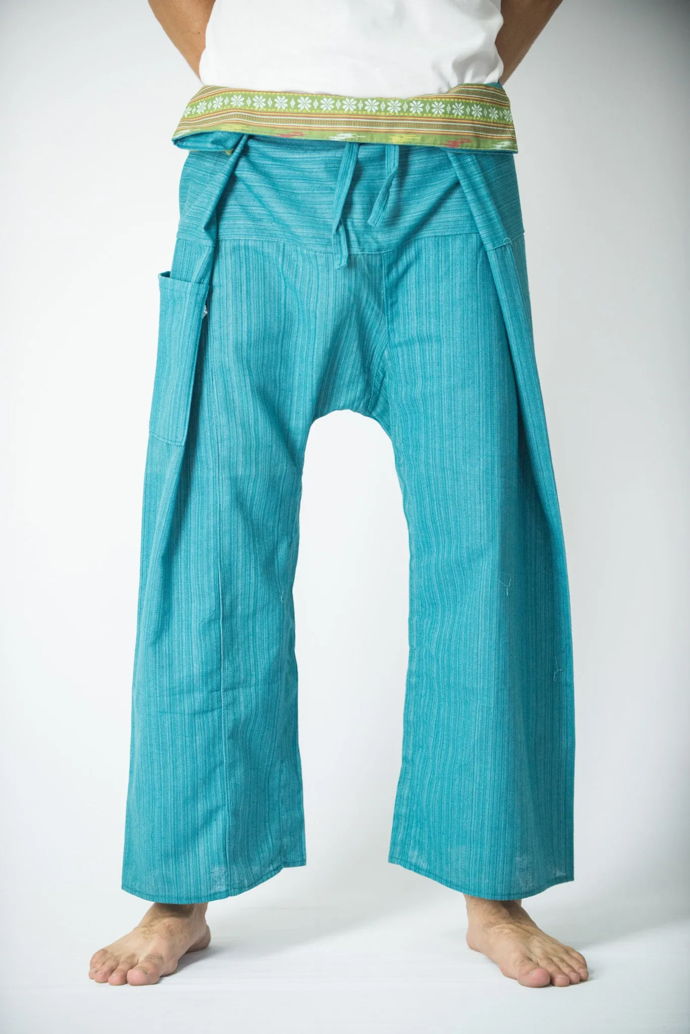 Cotton Thai Fisherman Yoga Massage Pants Turquoise