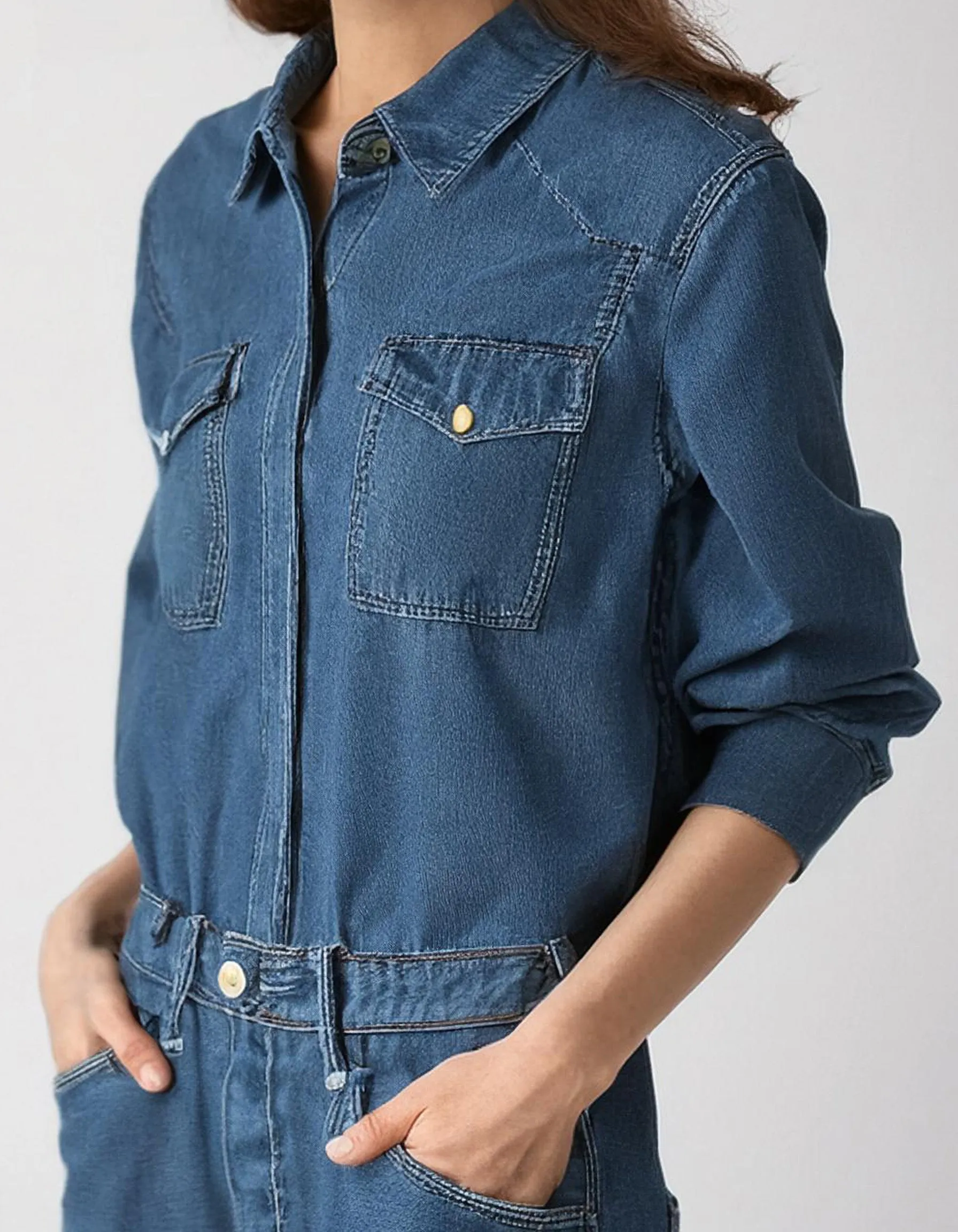 Dark Blue Denim Shirt