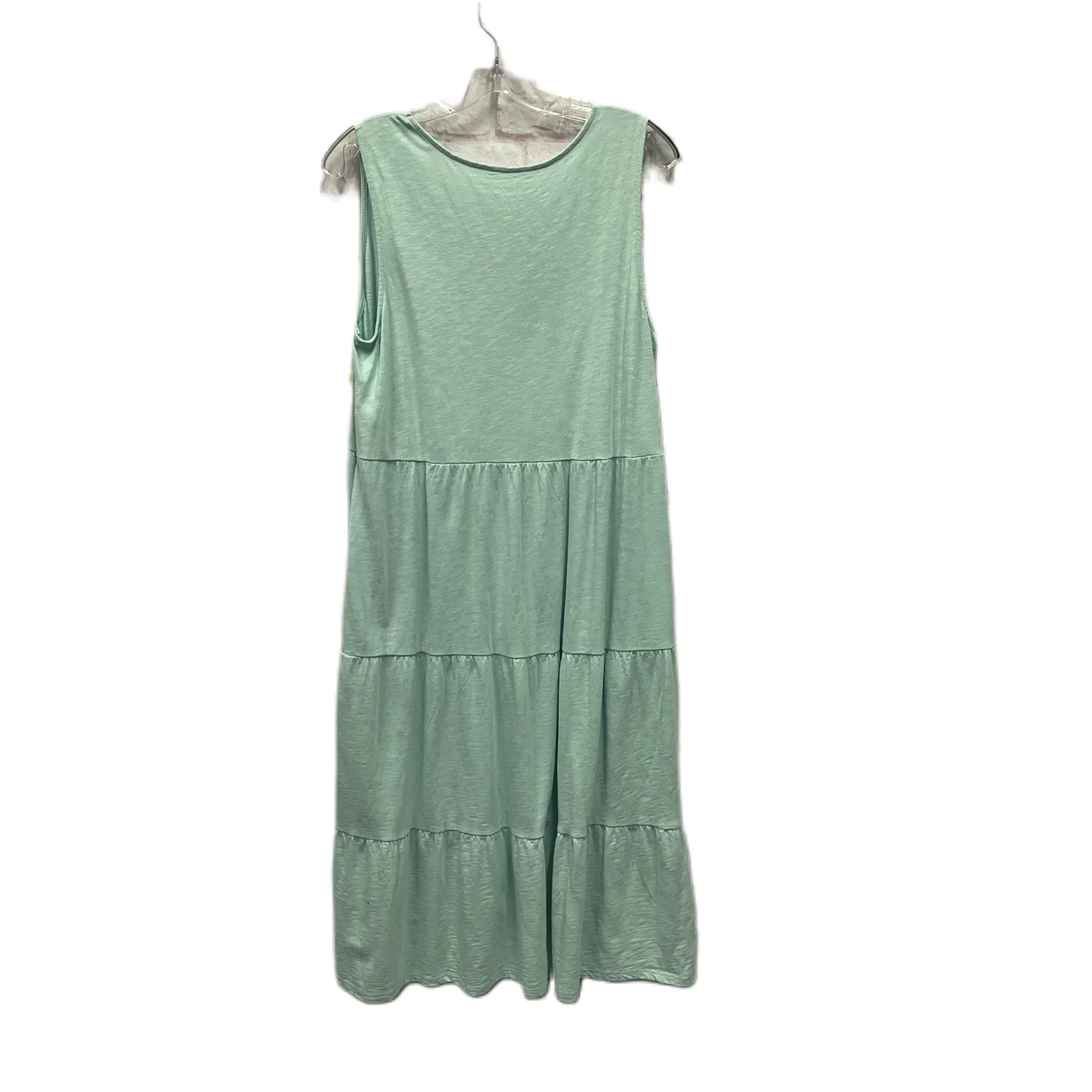 Dress Casual Midi By Denim And Company In Green, Size: Lp