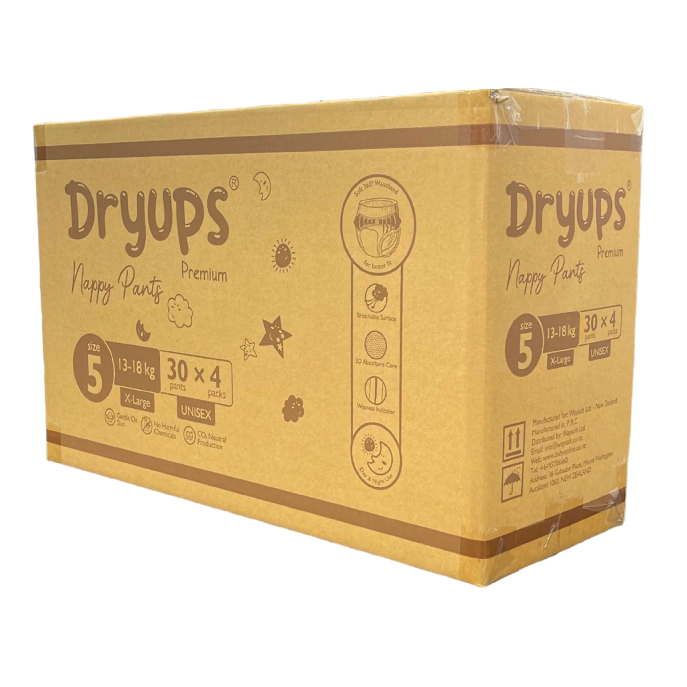 Dryups Premium Nappy Pants Unisex Size 5 X-Large (13-18kg)