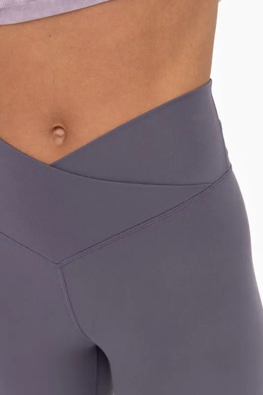 Grey Venice Crossover Waist Yoga Pants