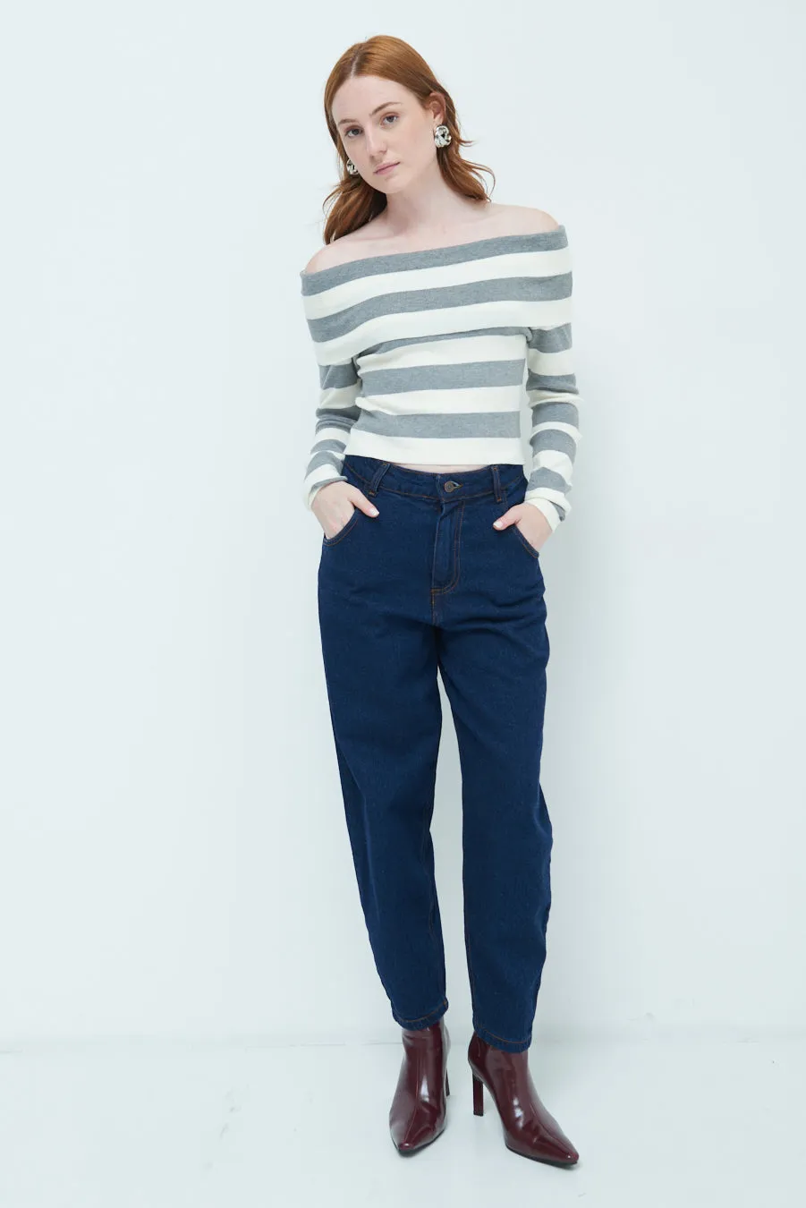 High-waist relaxed fit denim jeans wholesale