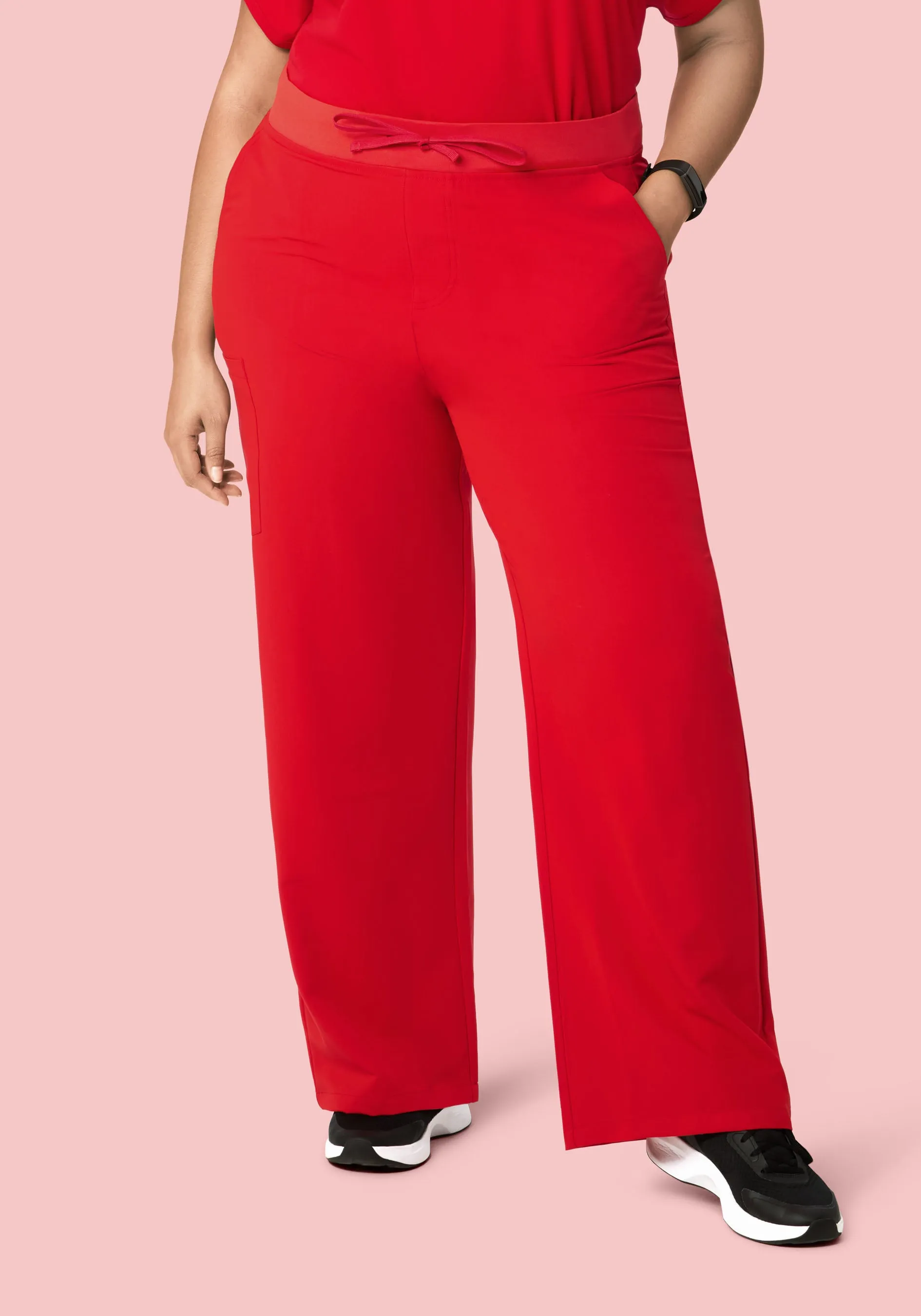 High Waisted Wide Leg Candy Red