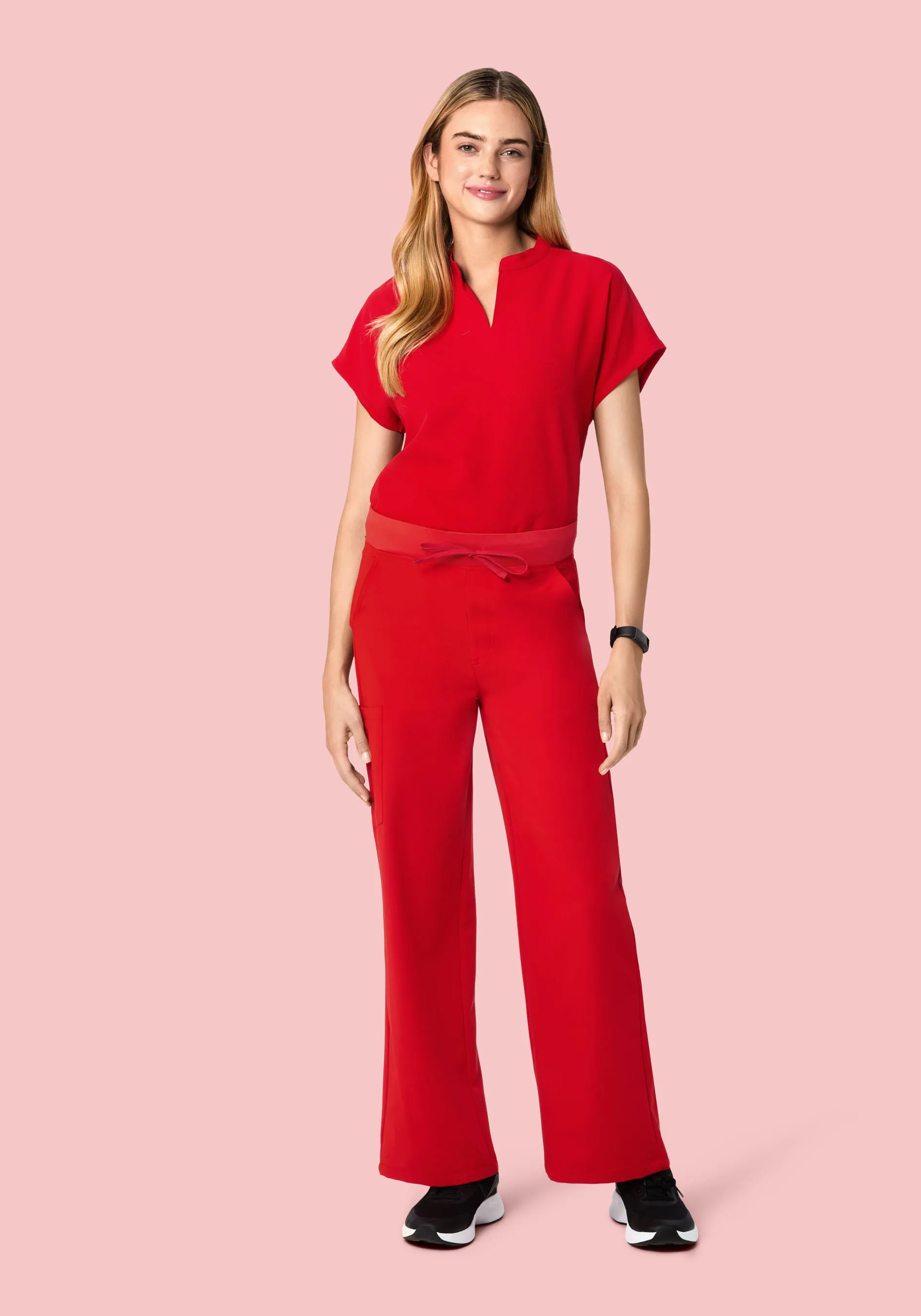 High Waisted Wide Leg Candy Red