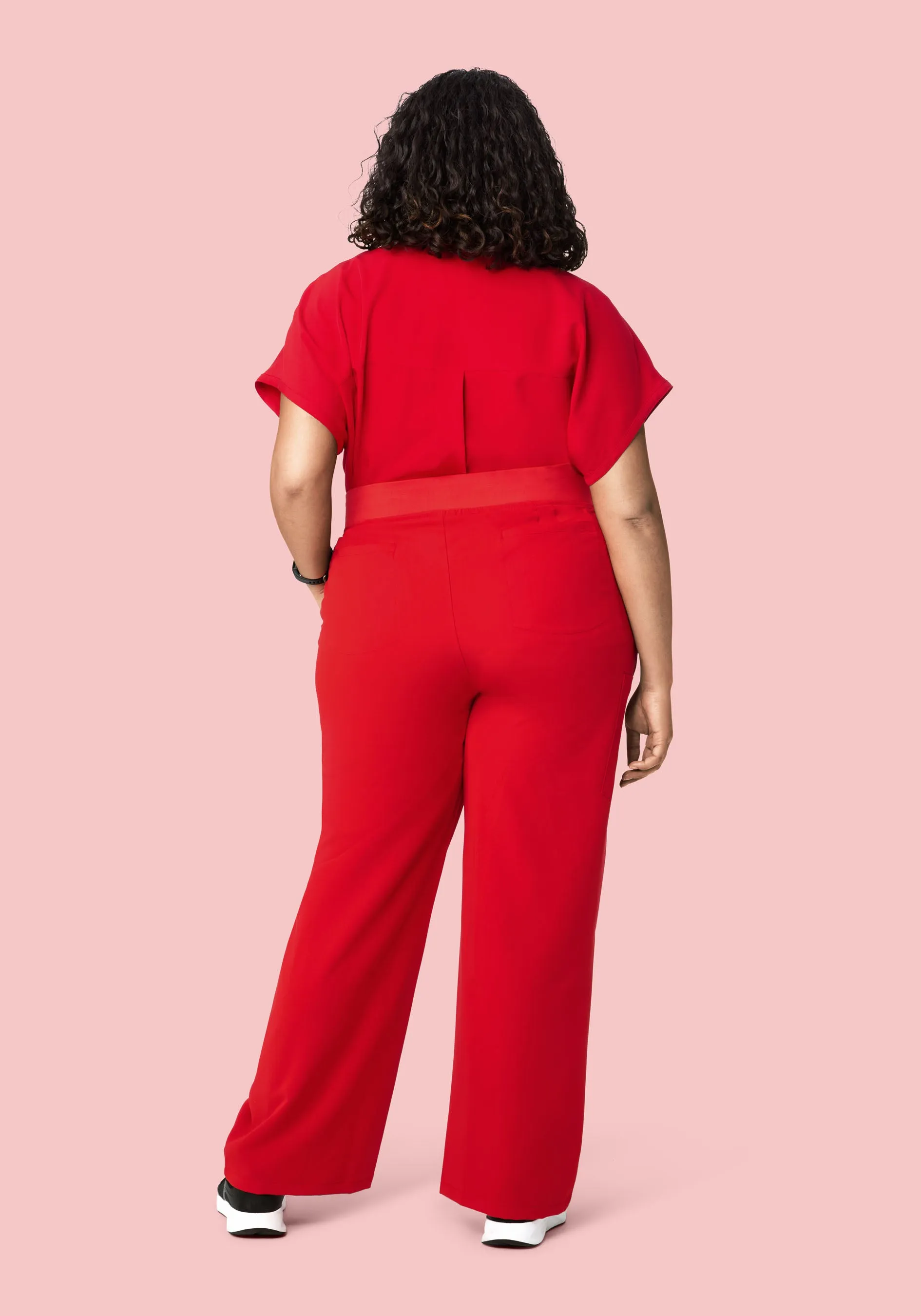 High Waisted Wide Leg Candy Red