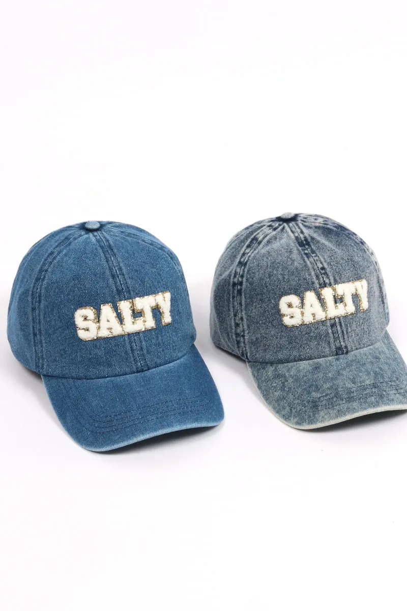 LCAP3030 - Chenille Salty Denim Baseball Cap