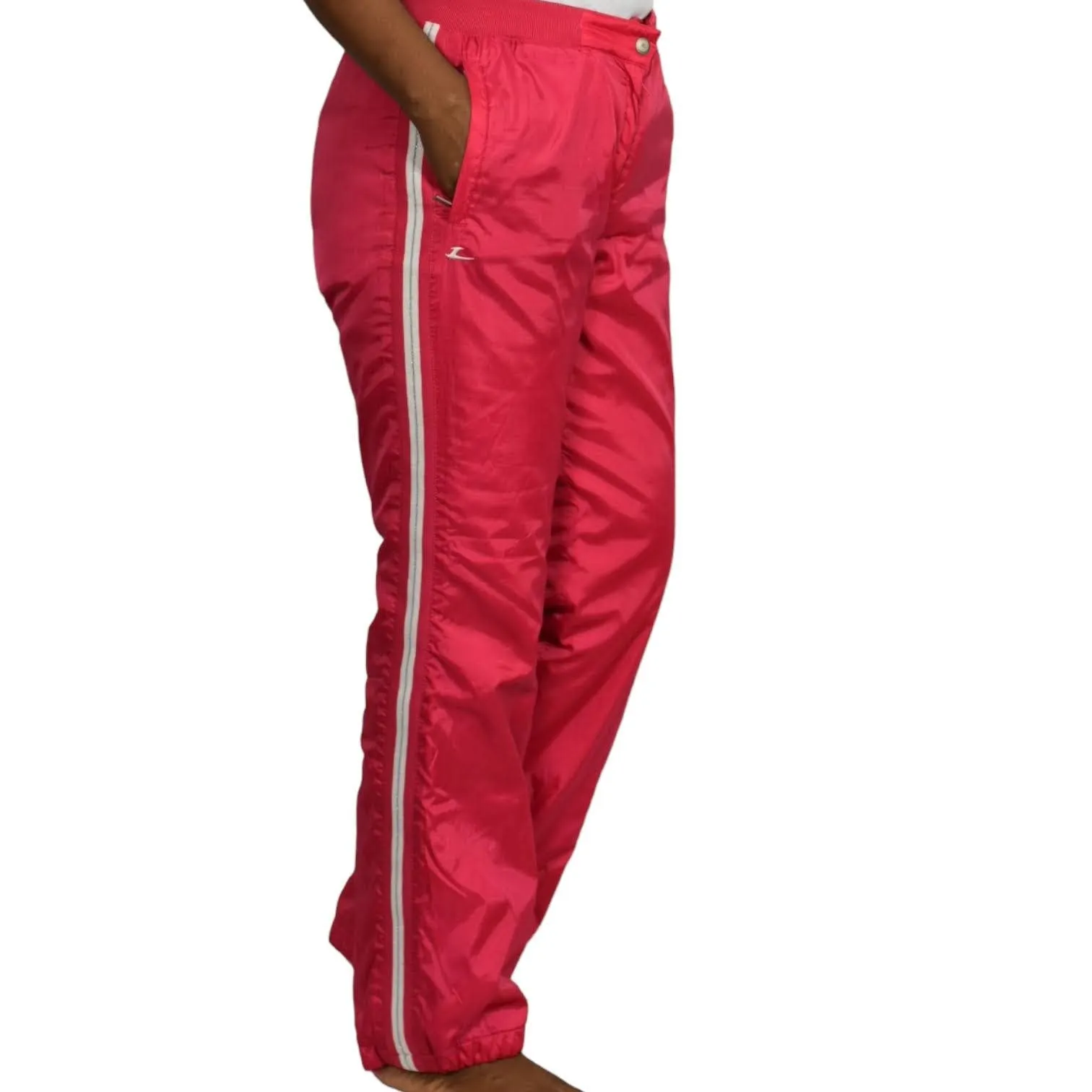 LeCaf Snow Ski Hiking Track Pants Pink Y2K Elastic Waist Drawstring Korean Size Small