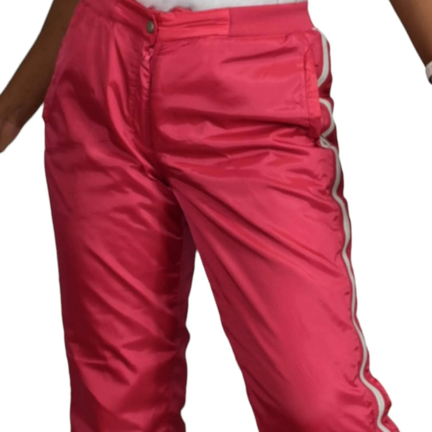 LeCaf Snow Ski Hiking Track Pants Pink Y2K Elastic Waist Drawstring Korean Size Small