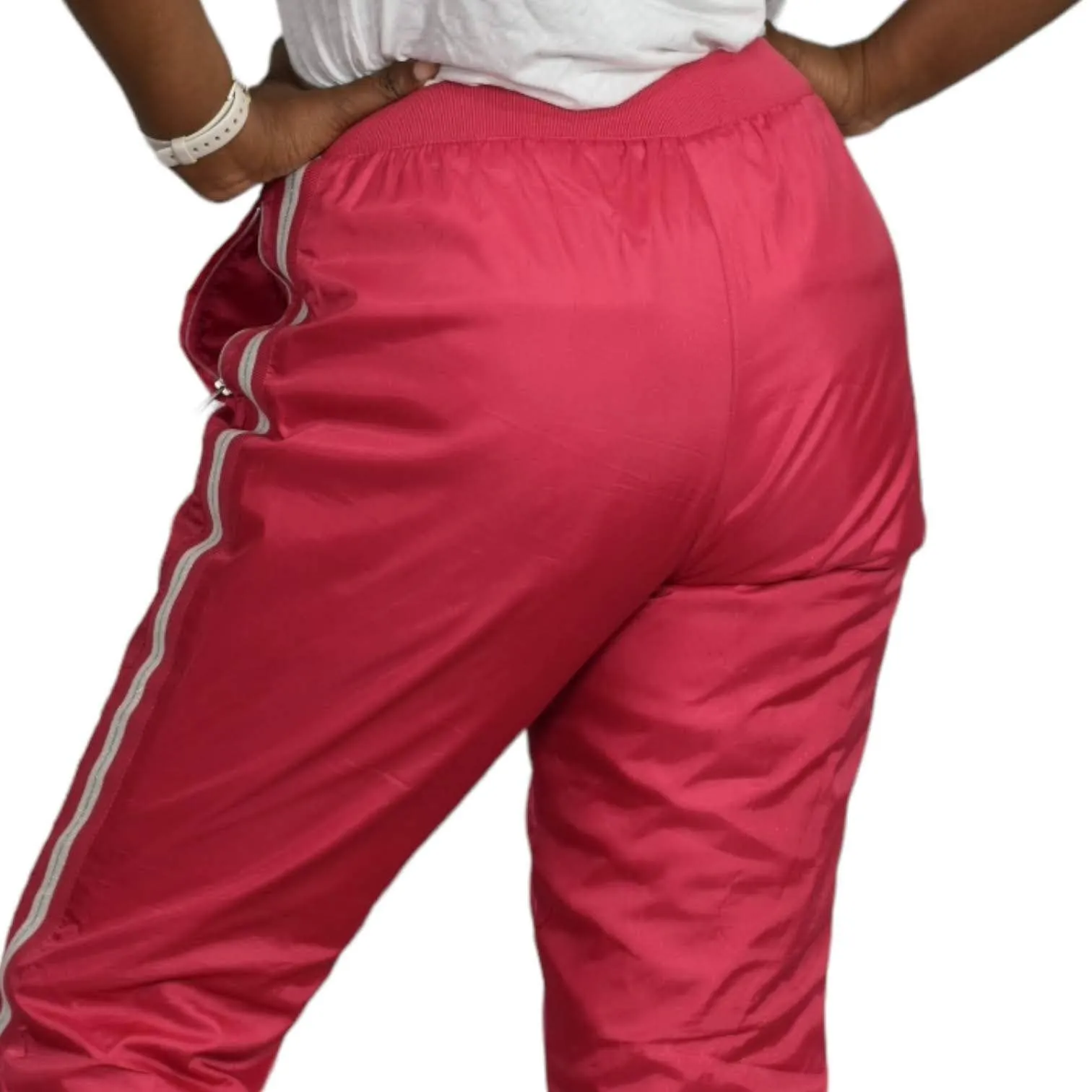 LeCaf Snow Ski Hiking Track Pants Pink Y2K Elastic Waist Drawstring Korean Size Small