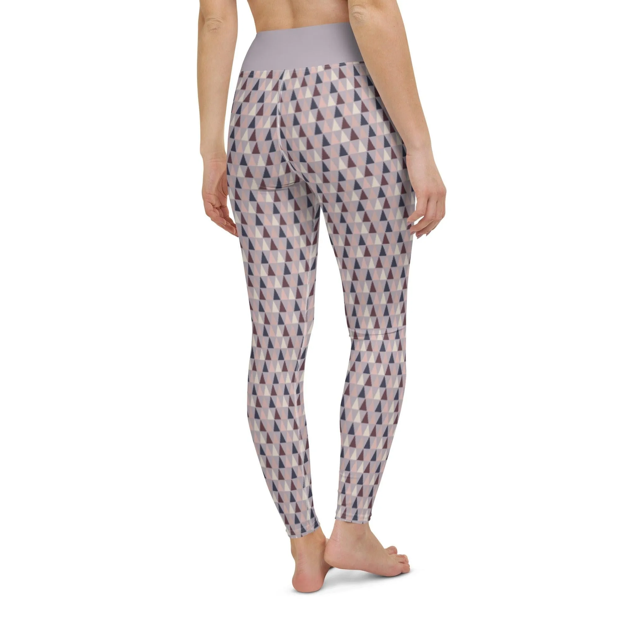 Lilac Triangle Women's High-Waisted Yoga Pants