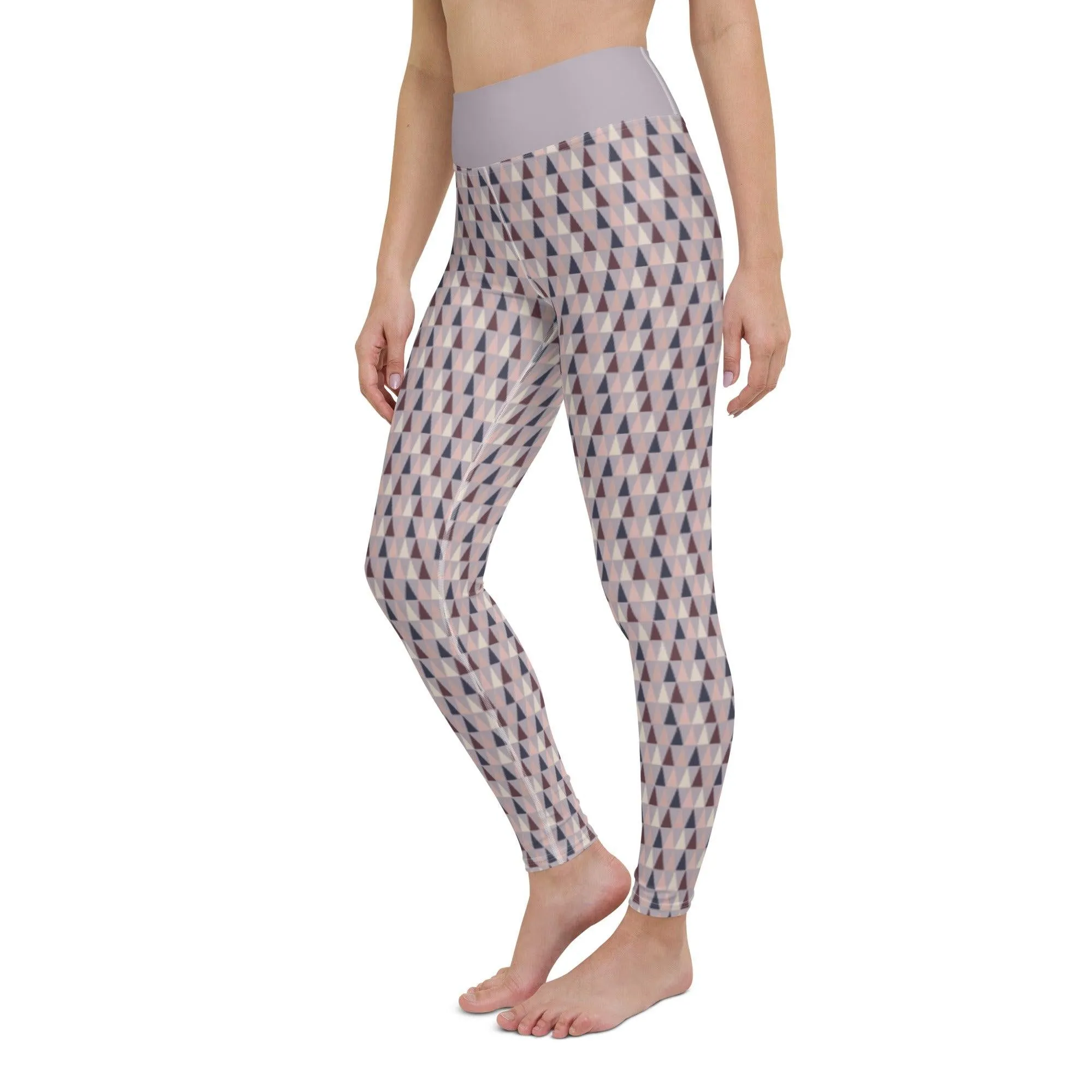 Lilac Triangle Women's High-Waisted Yoga Pants