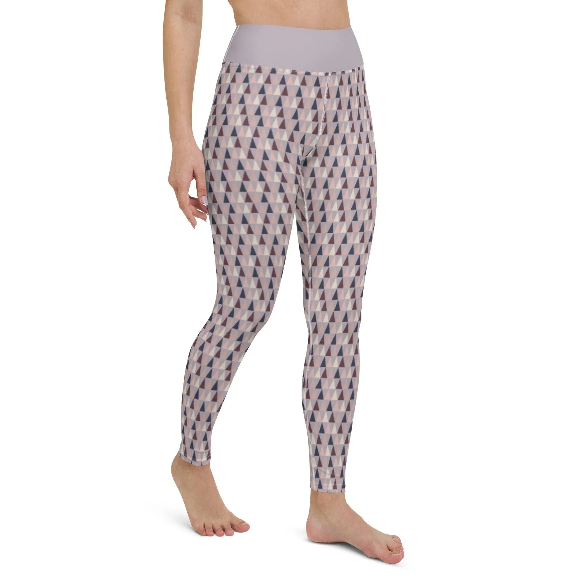 Lilac Triangle Women's High-Waisted Yoga Pants