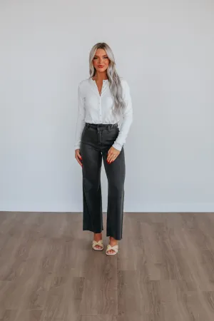 Linsley Wide Leg Pants - Washed Black