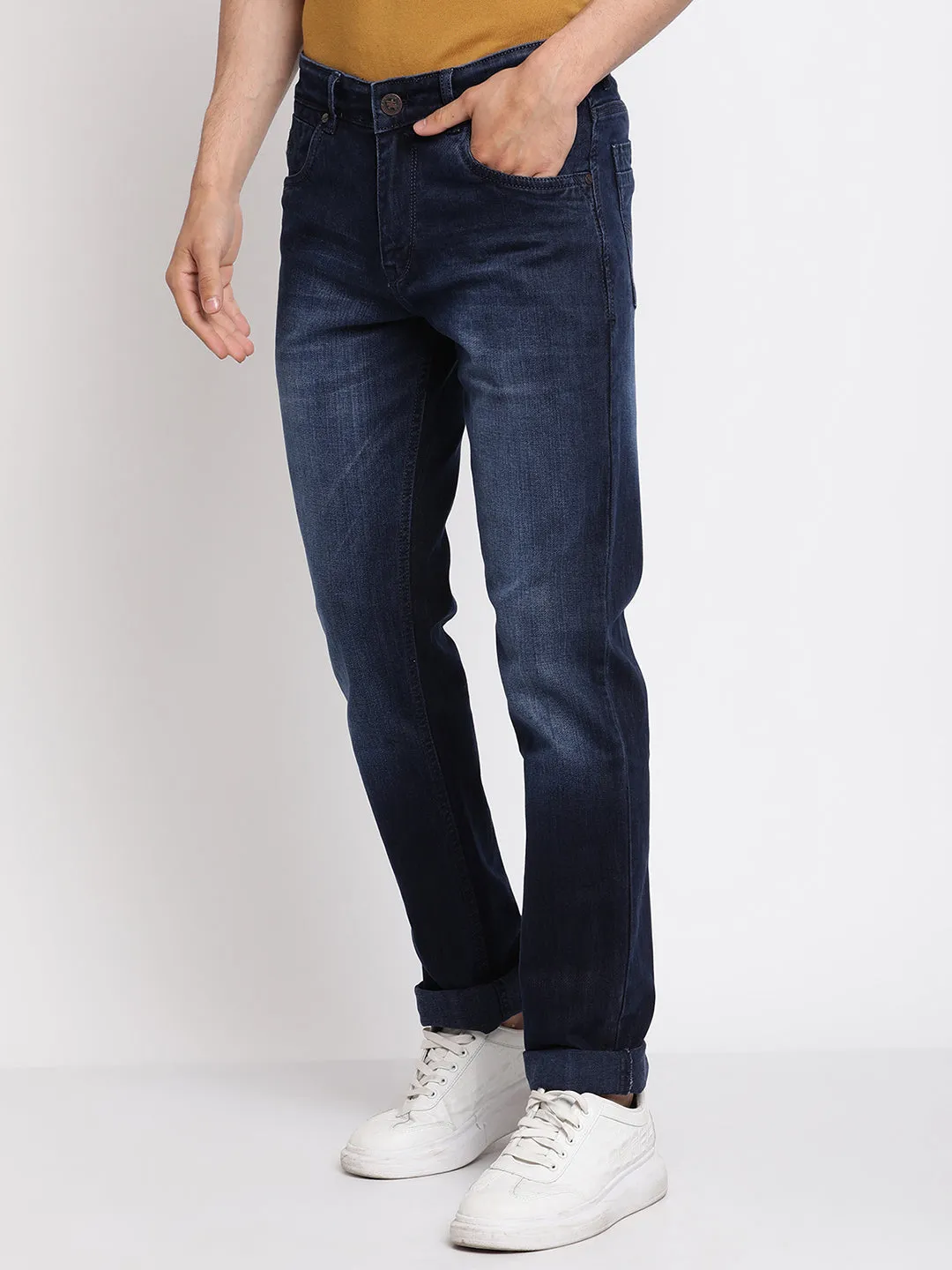 Men's Ultra Narrow fit Medium Fade Navy Blue  Jeans