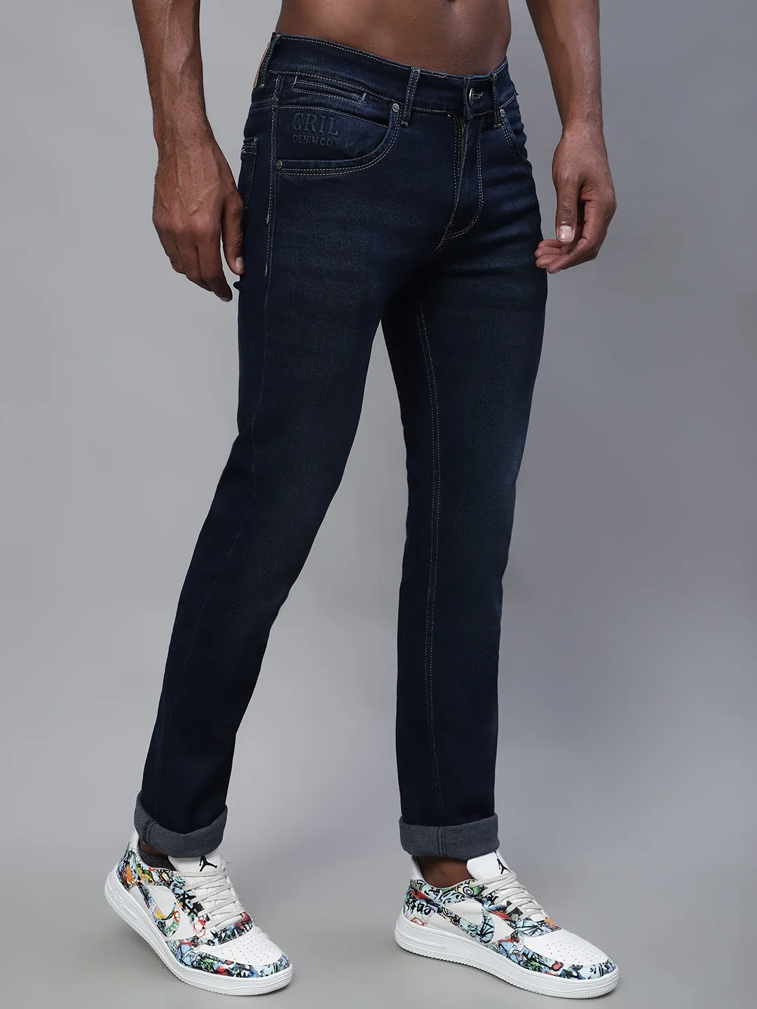 Men's Ultra Narrow fit No Fade Dirty Stone  Jeans