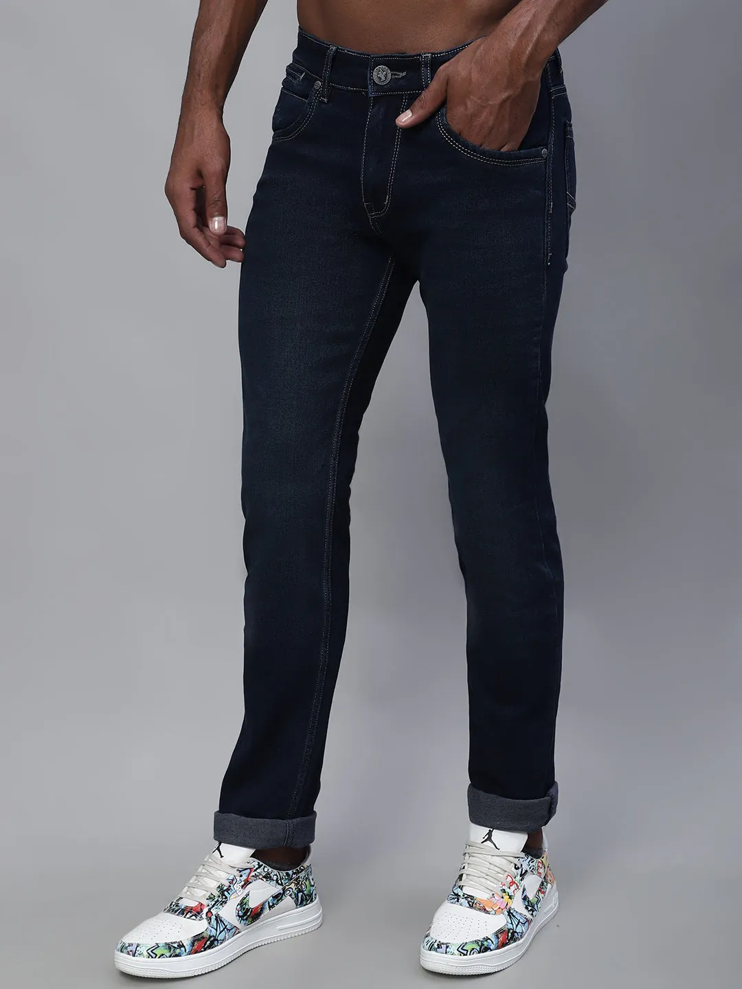 Men's Ultra Narrow fit No Fade Dirty Stone  Jeans