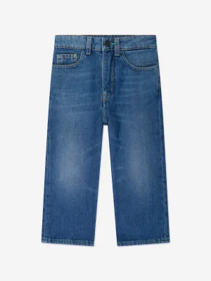 Palm Angels Boys Curved Stone Regular Jeans in Blue