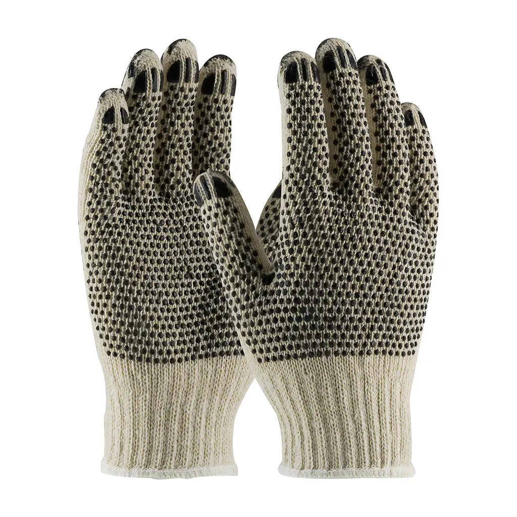 PIP 36-C330PDD/L Heavy Weight Seamless Knit Cotton/Polyester Glove with PVC Dotted Grip - Double-Sided w/ Coated Fingertips