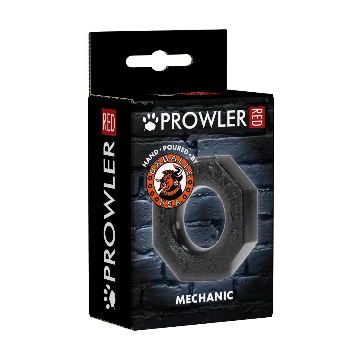 Prowler RED By Oxballs Mechanic Cock Ring Black