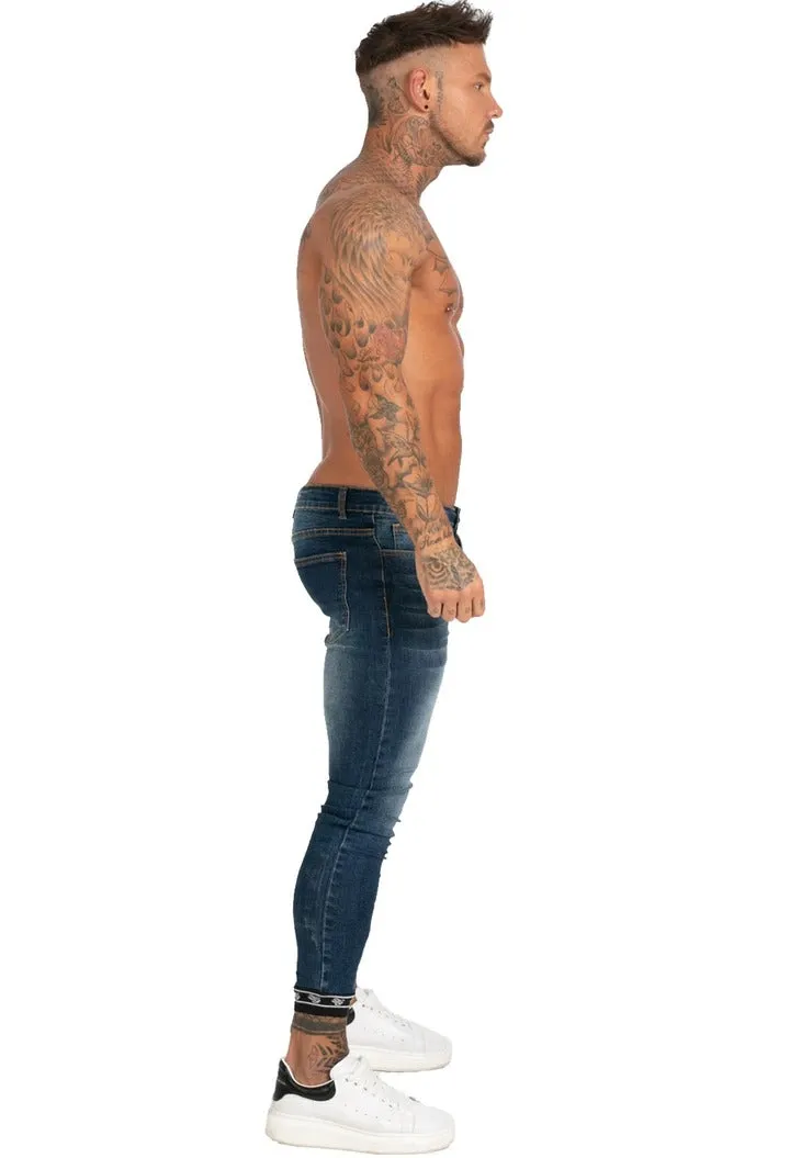 Skinny Fit Jeans Tapered Leg Blue