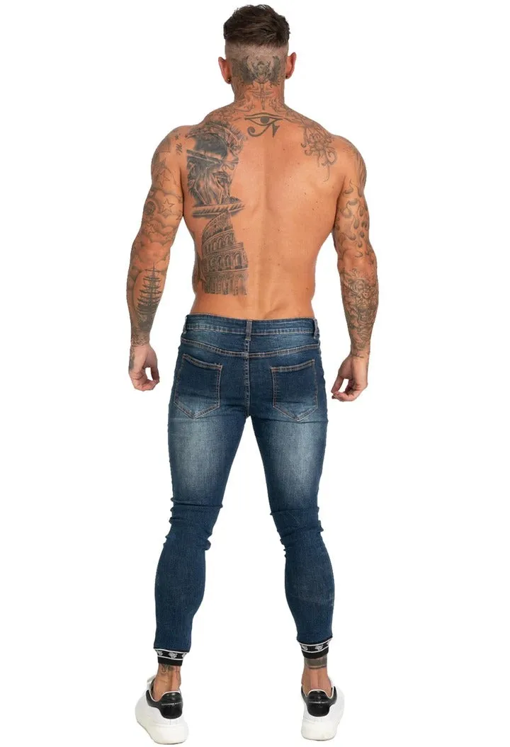 Skinny Fit Jeans Tapered Leg Blue