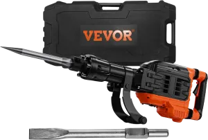 Vevor Demolition Jack Hammer with 2 Chisels 3500W 1900 BPM New