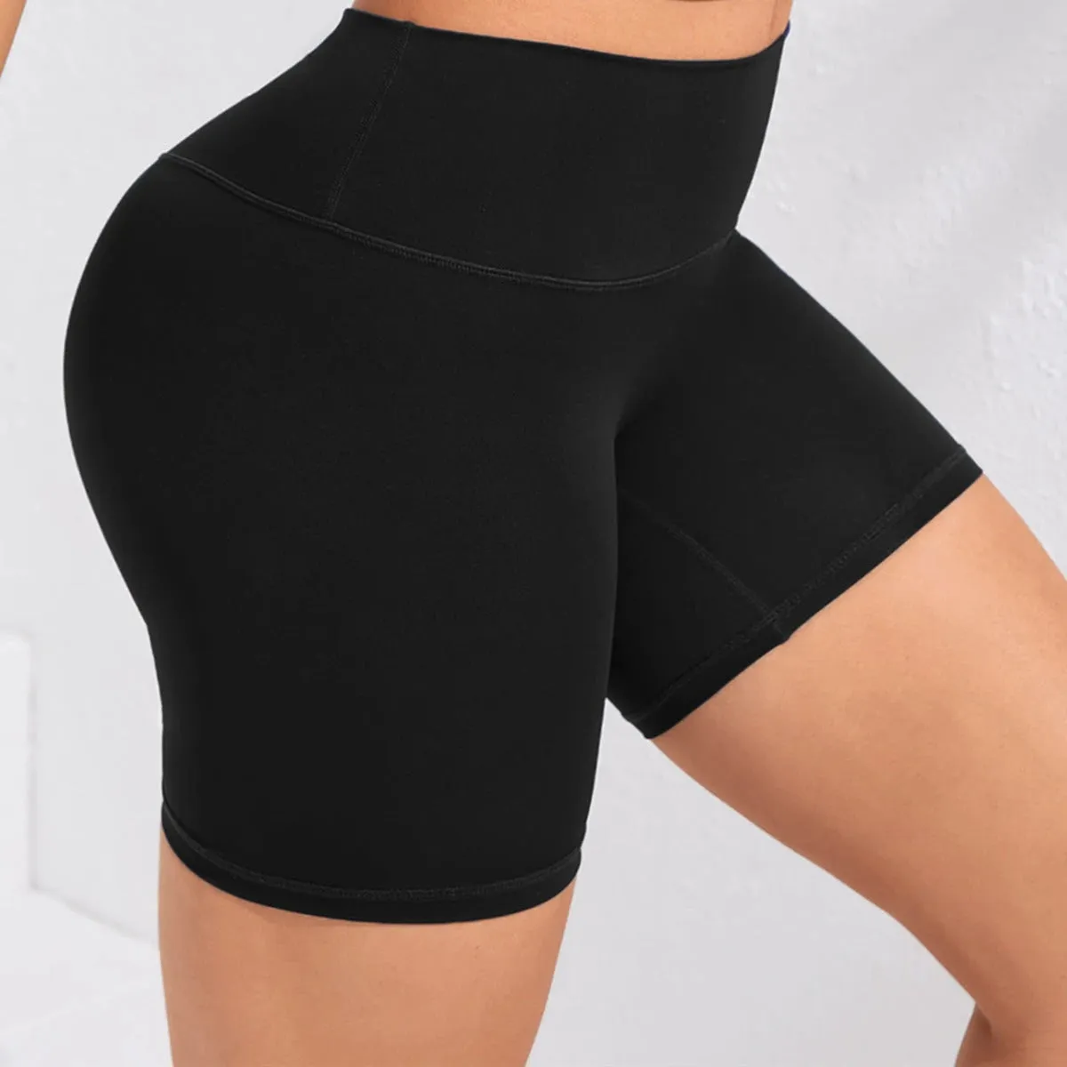 Women'S Seamless Knitted Solid Color Buttocks Shorts Breathable High Elastic Sports Running Yoga Pants