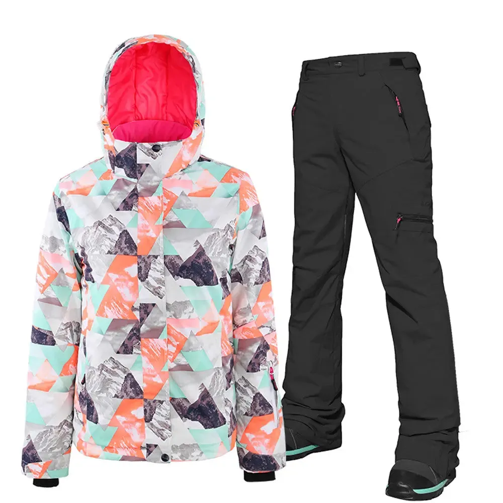 Women's Ski & Snowboard 2 Pieces Jacket & Pants Suits