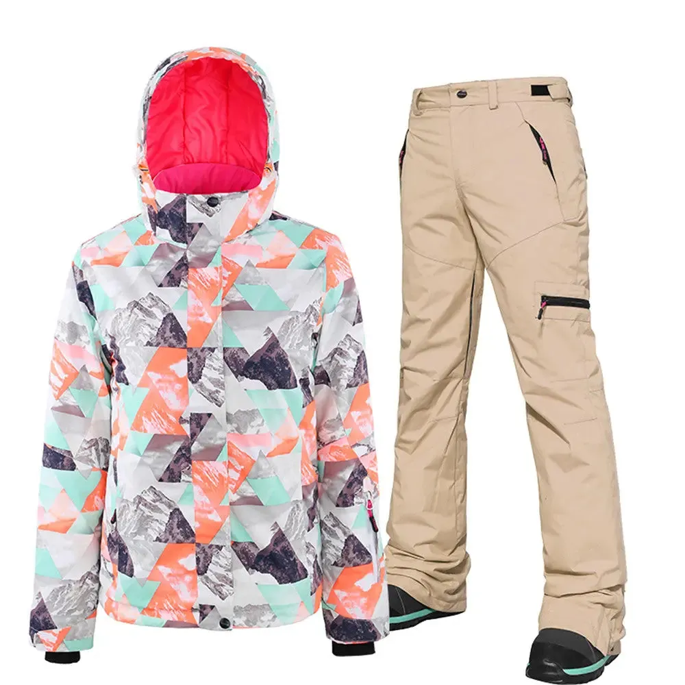 Women's Ski & Snowboard 2 Pieces Jacket & Pants Suits